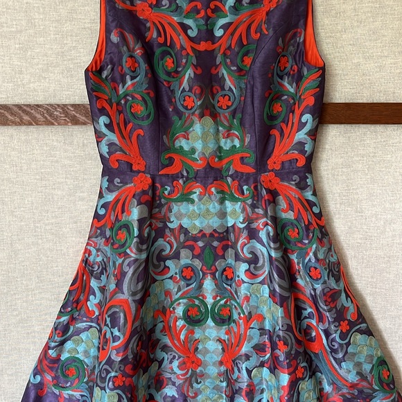 Pankaj & Nidhi Anthropologie Octave Dress Embroidered Purple Cocktail Boho Party - Picture 6 of 15